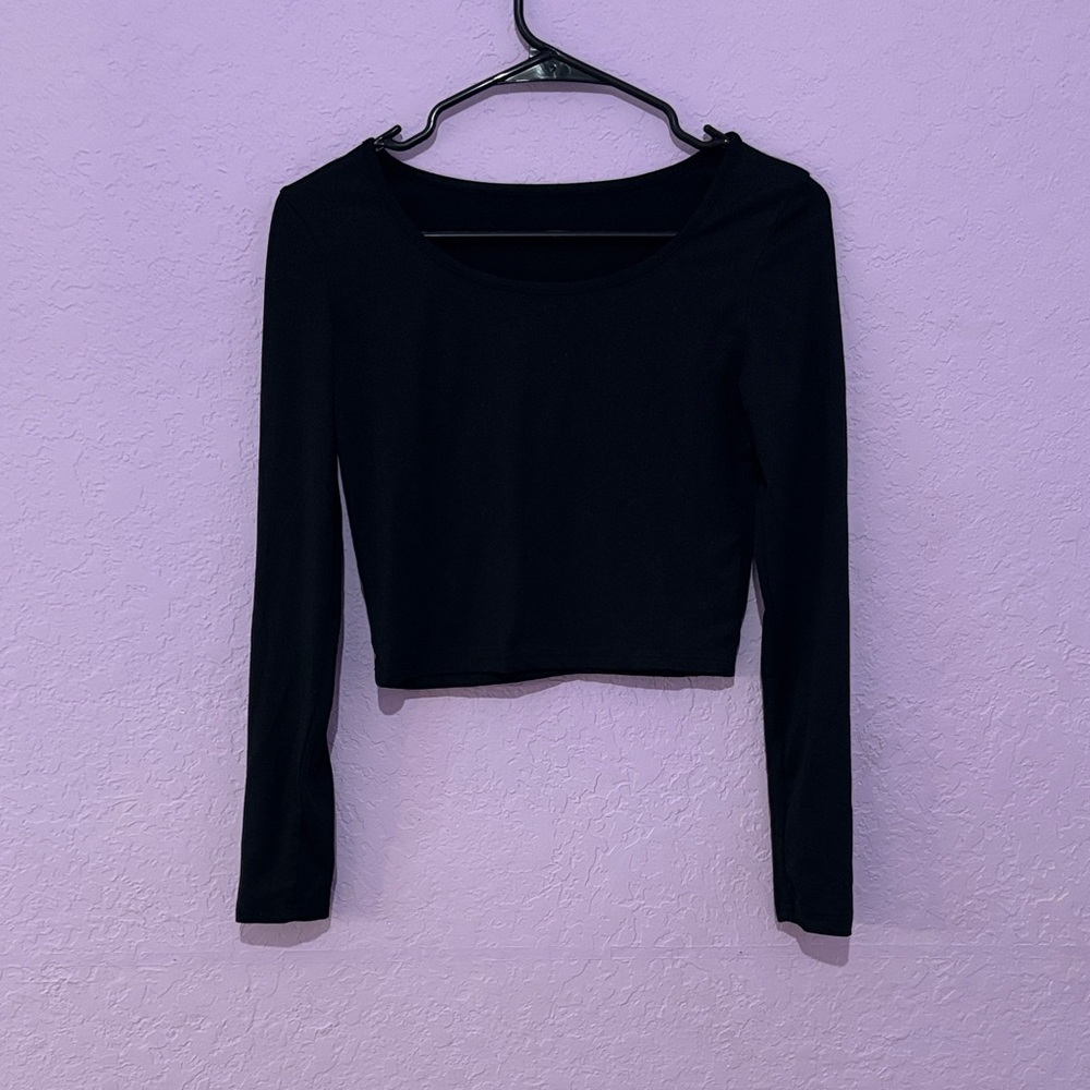 Elegant Black Long Sleeve Women's Top